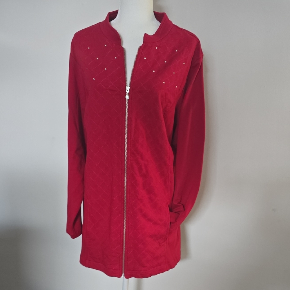 CJ Banks Red Quilted Women's Jacket Size 3x